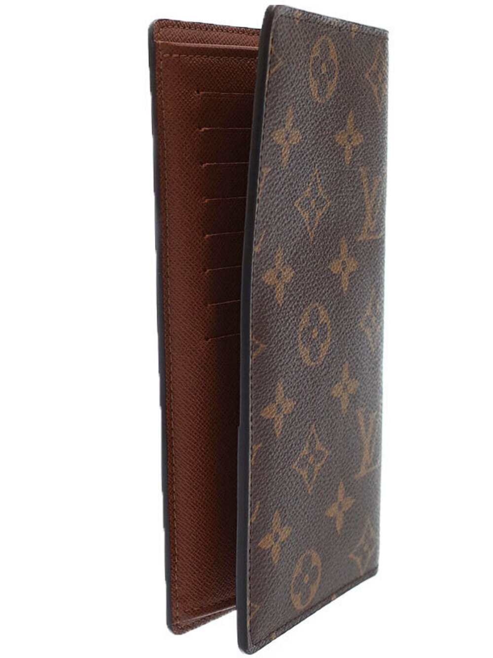Louis Vuitton Brazza Bi Portefeuille Monogram fold Long Wallet Brown